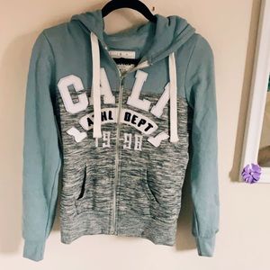 Grey and blue zip up jacket